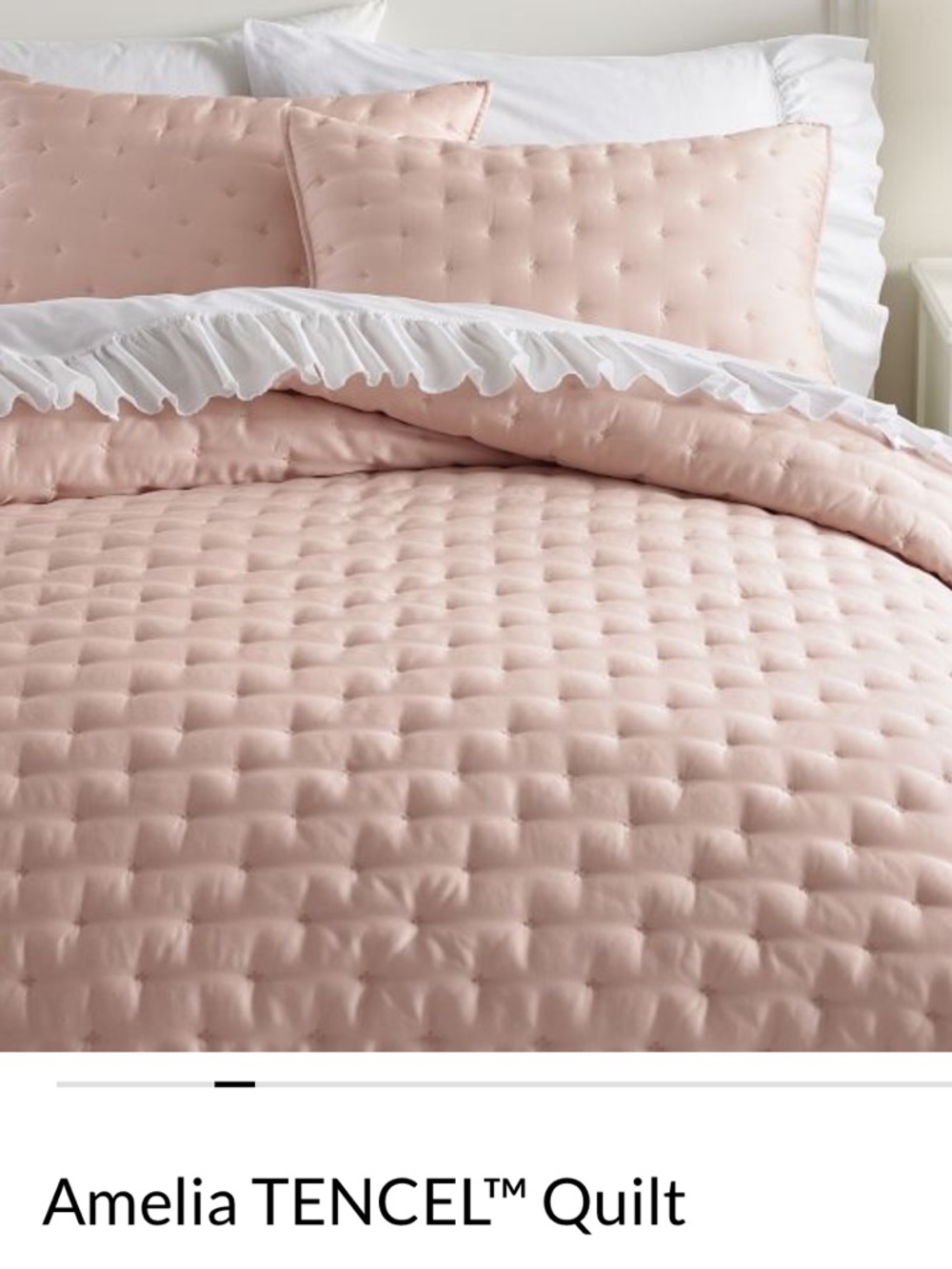 Pottery Barn Teen Amelia TENCEL™
Quilt - Full/Queen - Blush Pink - Excellent